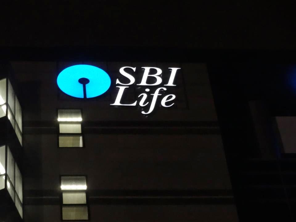 Illuminated signage of SBI Life Insurance