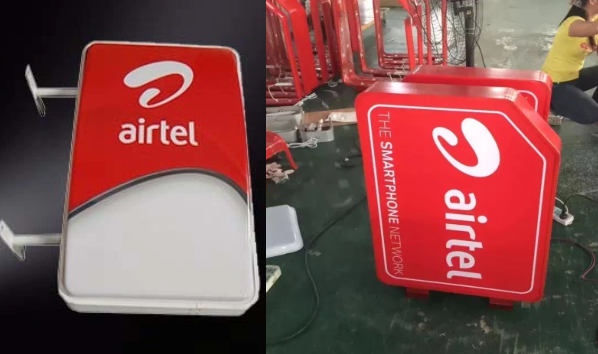 Flex Light and 3M Vinyl Used for Bharti Airtel Signage