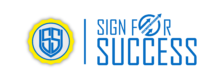 Logo of Sign for Success featuring bold typography and vibrant colors.